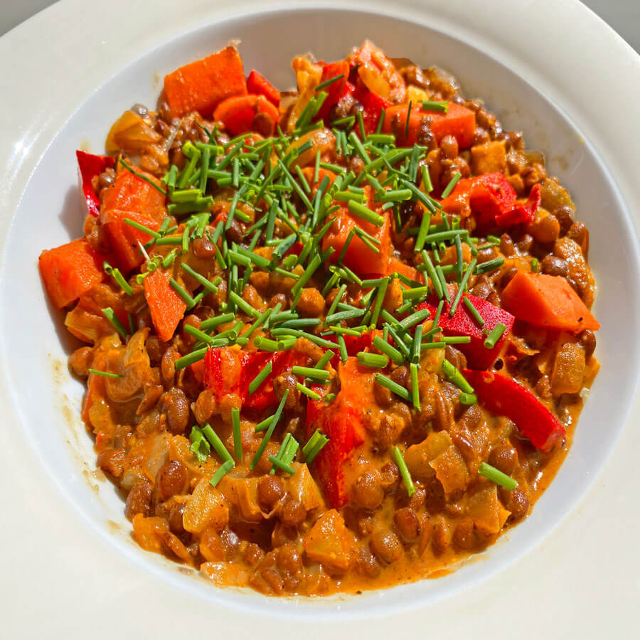 Veganes Rotes Linsen Dal - Gesundes Indisches Curry Rezept